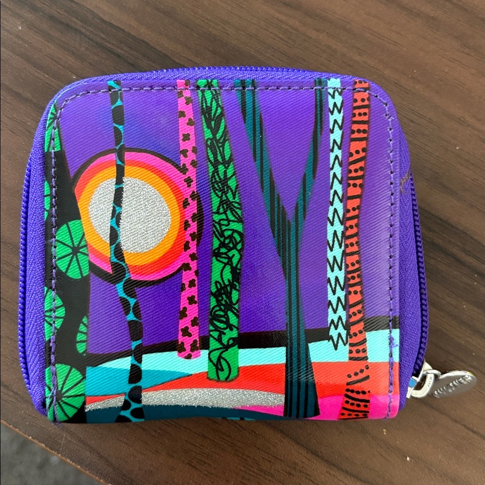 Pylones Colorful Forest Print Zip Wallet – Vibrant Abstract Art Design